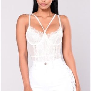 White lace bodysuit